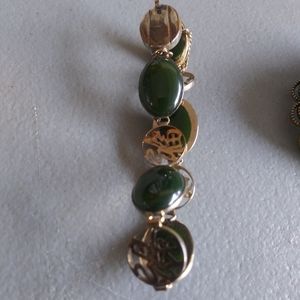 Vintage Sterling & jade chinese ladies bracelet